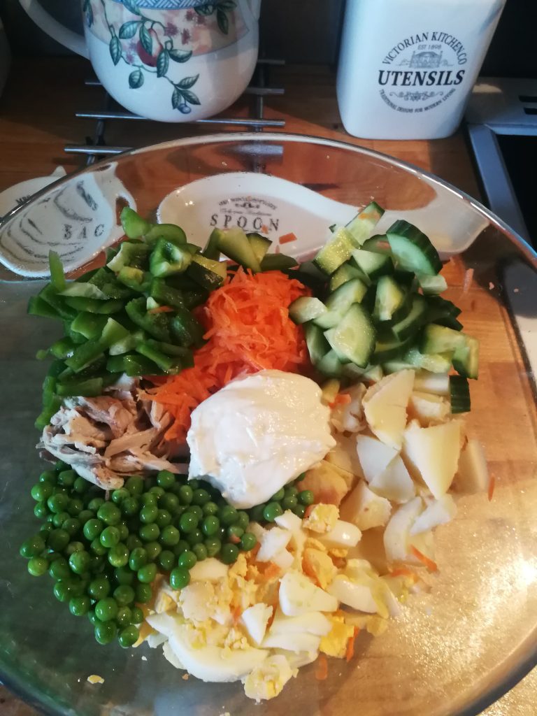 Preparing an Olivier Salad