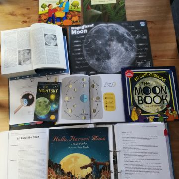 A selection of learning materials for learning about the moon