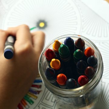 picture of a child colouring in